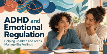 Child and therapist discussing emotional regulation and ADHD management.
